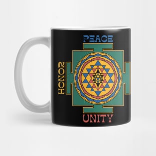 Peace Love Unity Honor Yantra Mug